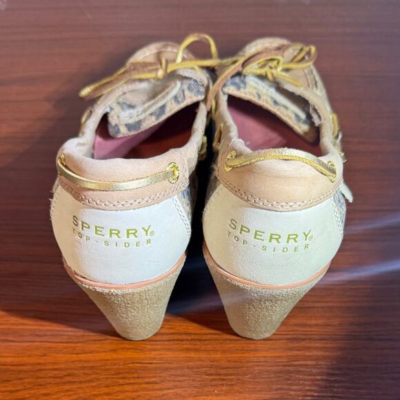 Sperry Loafers Women’s Size 9.5 Leopard Print Suede Wedge Slip On Casual - Picture 2 of 5